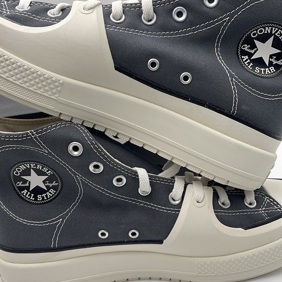 Converse Men’s A05116C CTAS CONSTRUCT HI CYBER GREY/VINTAGE WHITE/EGRET Platform - Picture 15 of 16